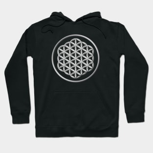 Flower of Life Sacred Geometry White Hoodie